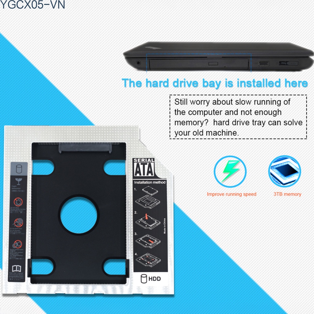 Hộp Đựng Ổ Cứng Hdd 12.7mm / 9.5mm Sata 3.0 Hd Ssd Cho Laptop Cd-Rom | BigBuy360 - bigbuy360.vn