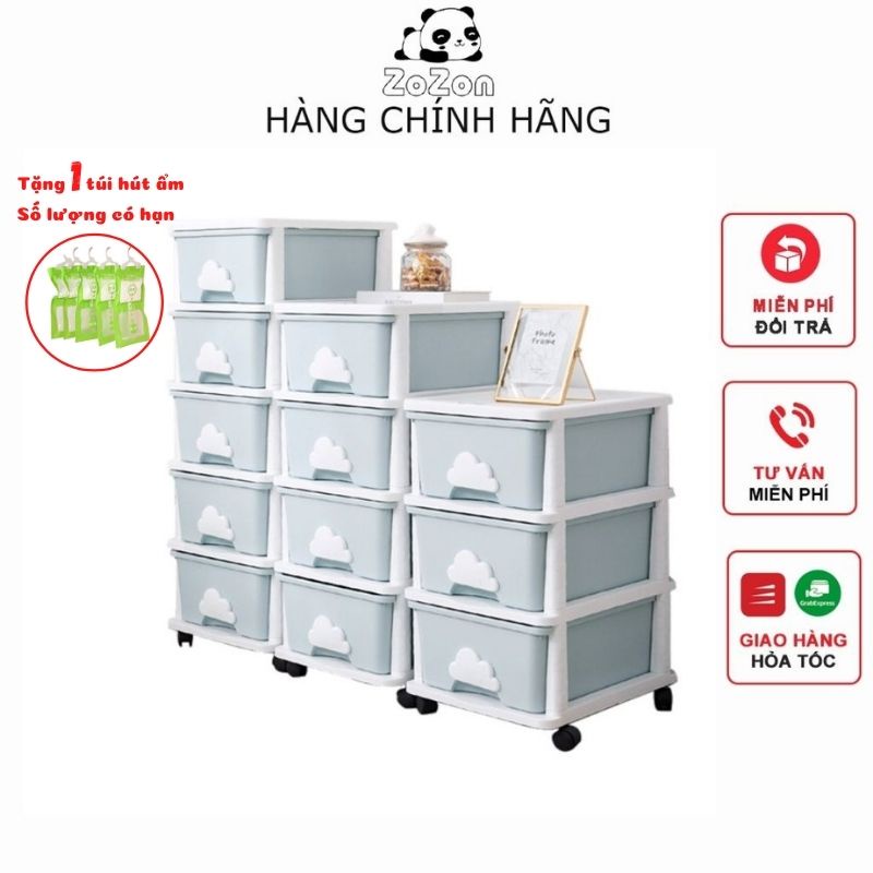 Tủ nhựa cho bé đựng quần áo giày dép đồ chơi mỹ phẩm 3 4 5 ngăn tủ để đầu giường cho mẹ & bé chính hãng Yeya Zozon