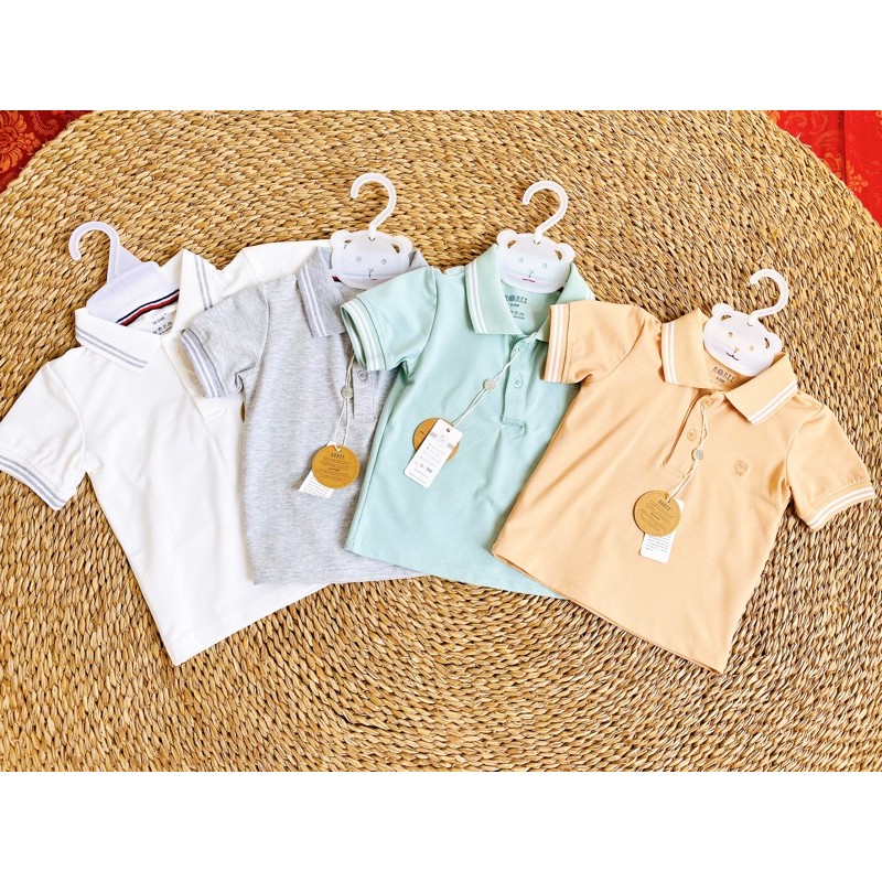 Hrnee - Áo phông Polo bé trai vải dệt thông hơi thấm hút mồ hôi cho bé từ 7-17kg