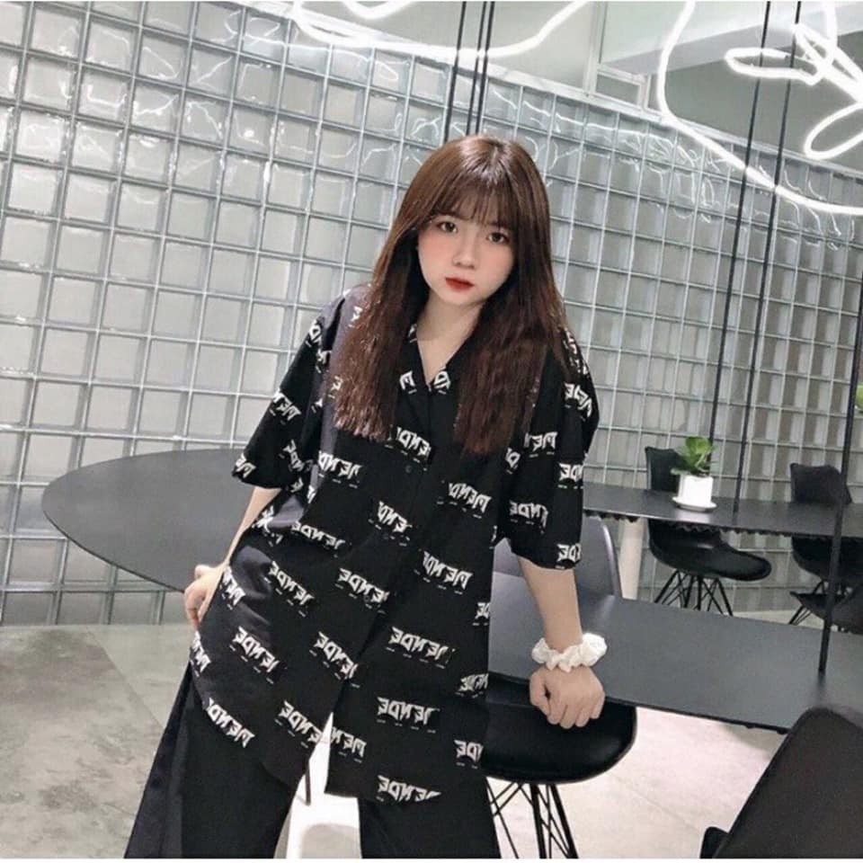 Áo SƠ MI NỮ form rộng in 3D cổ bẻ tay ngắn - lỡ dáng ulzzang freesize unisex mặc cặp, nhóm in chữ MENDE