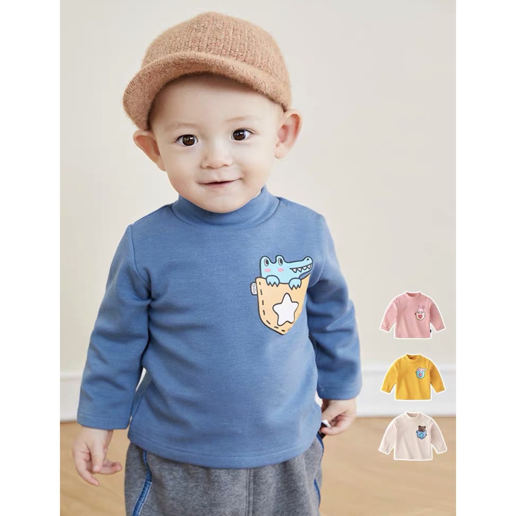 Sale !!! Áo Dài Tay Cổ 3 Phân Chất Cotton 100% Hàng Minky Mom Cho Bé_Super Sale (7-19kg) (1368)