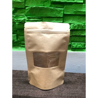 Túi zipper giấy kraft cửa sổ
