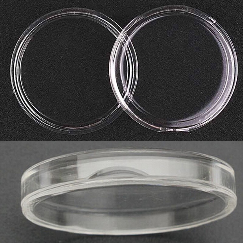 Set 10 hộp nhựa tròn trong suốt 35mm đựng tiền xu