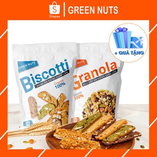 [MUA 1 TẶNG 1] Combo 250g Biscotti MIX 5 vị +250g Granola siêu hạt & quả HEALTHY/ĂN VẶT MẸ BẦU/ĂN KIÊNG/EAT CLEAN