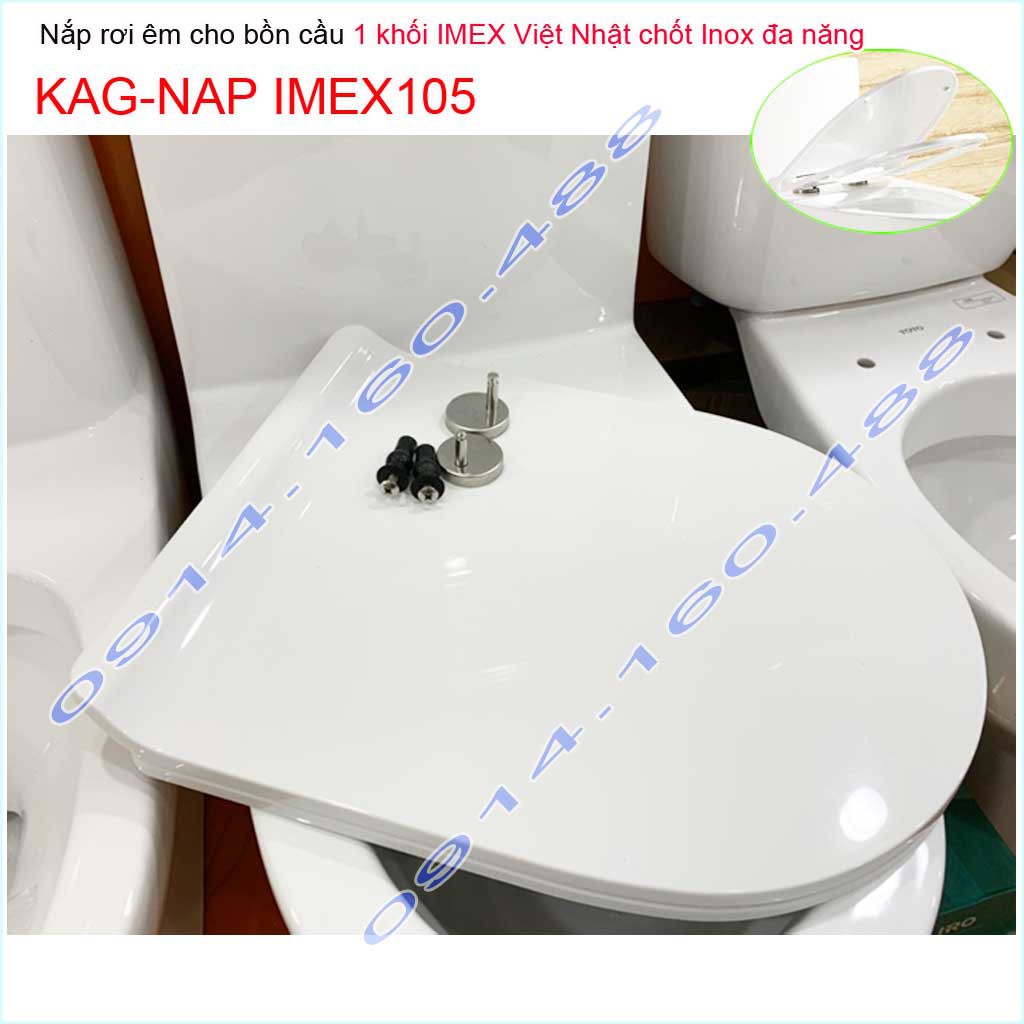 Nắp bồn cầu Imex Việt Nhật KAG-NAP IMEX105, nắp đậy bồn cầu cao cấp  rơi êm cầu Imex