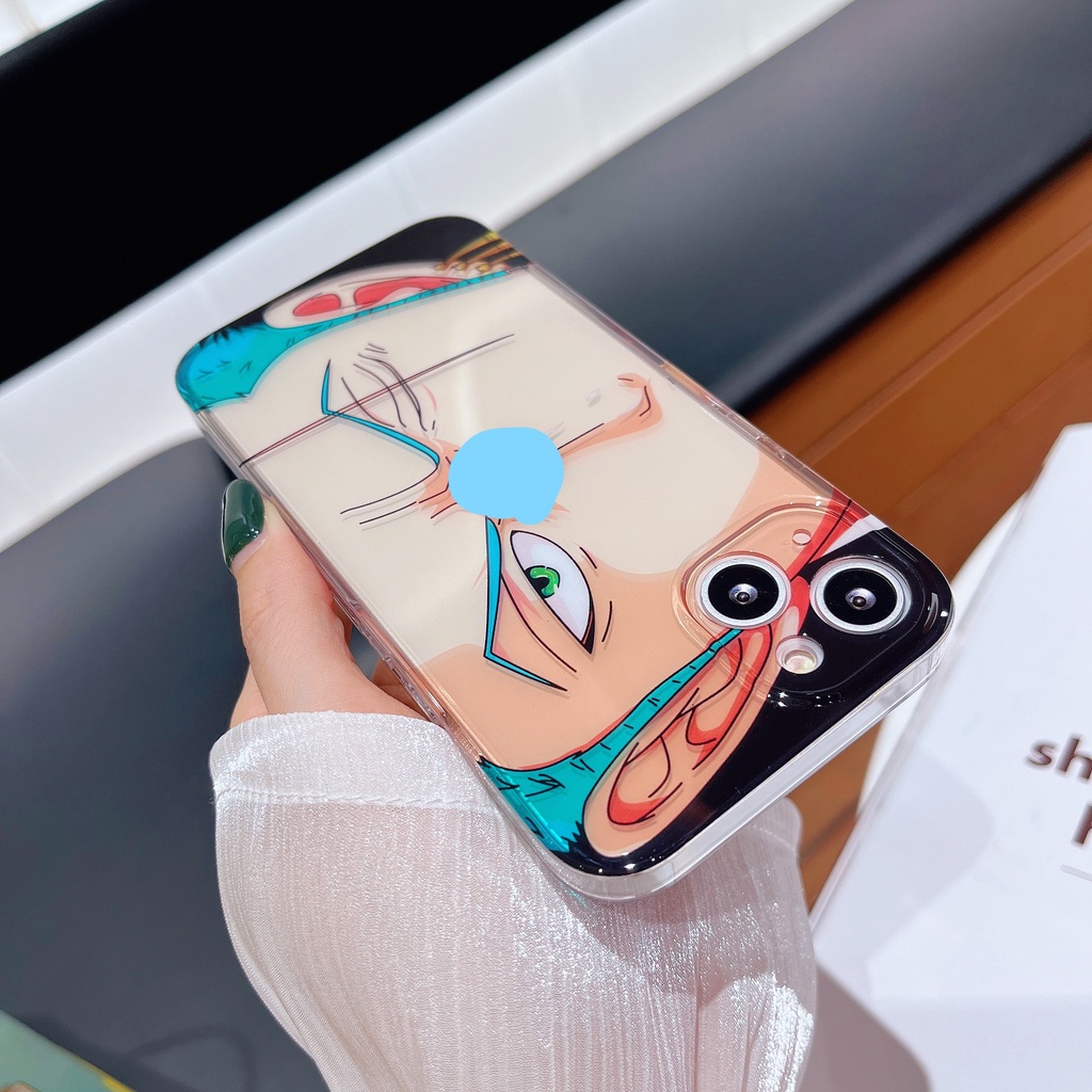 Ốp Điện Thoại Họa Tiết Hoạt Hình Zoro Và Luffy Dễ Thương Chống Sốc Cho iPhone 14 / 13 / 12 / 11
