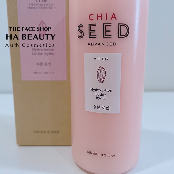 Sữa dưỡng ẩm sáng mịn da trắng da phục hồi da hư tổn The Face Shop Chia Seed Advanced Hydro Lotion 145ml