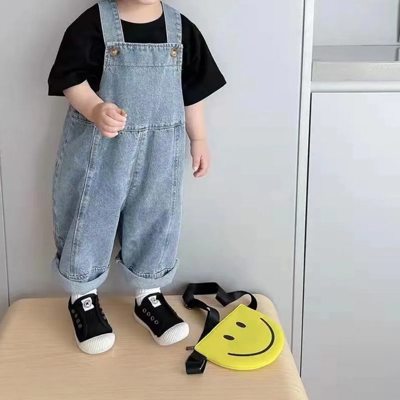 [Babycat] Hàng Có Sẵn Quần Yếm Denim Phong Cách Nhật Bản Hàn Quốc Mới Dễ Phối Đồ Cho Trẻ Em