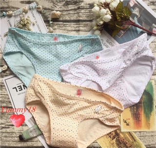 Quần chip Pink cotton chấm bi