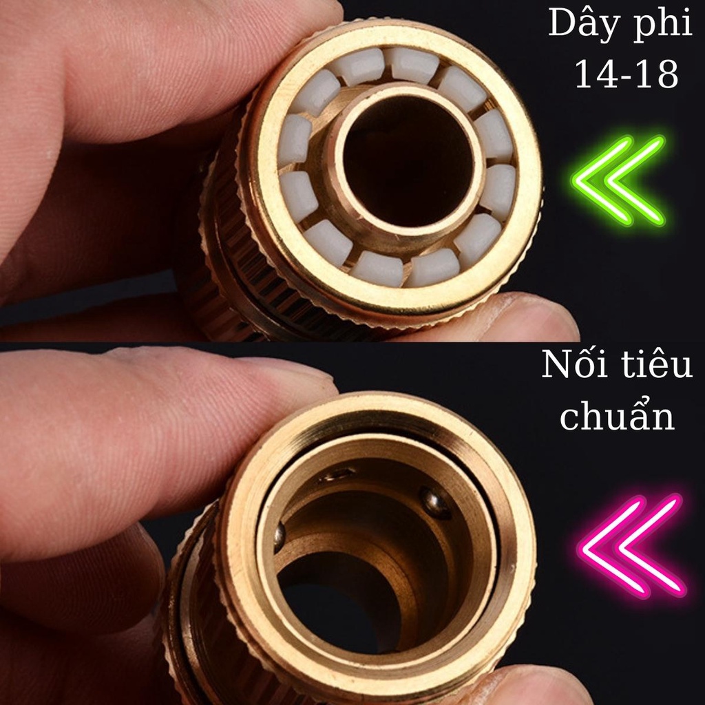 Nối nhanh 1 chiều dây ống nước phi 14 đến 18 vào vòi tưới cây, cấp nước Lionking Tonydx bảo hành 6 tháng Alate store