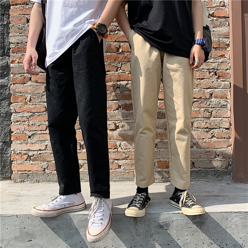 Quần Kaki Baggy Cạp Chun Nam ông suông Unisex cao cấp Đen