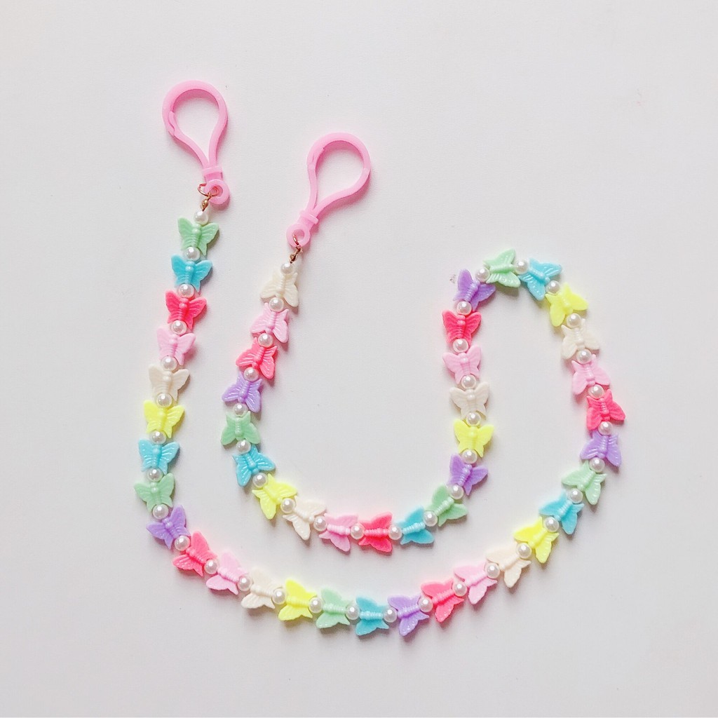 Dây Đeo Mắt Kính Dạng Chuỗi Hạt Hình Bướm Dễ Thương Chống Rơi / Trượt