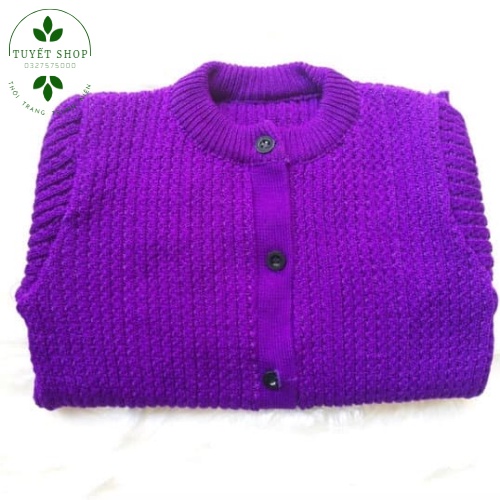 Áo len  cổ tròn người lớn tuổi, người già, trung niên, cho bà, cho mẹ - Made in VN