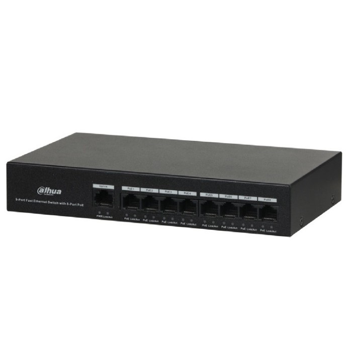 Switch POE 9 port (8 POE có uplink) Dahua DH-PFS3009-8ET-96 (BH 18T)