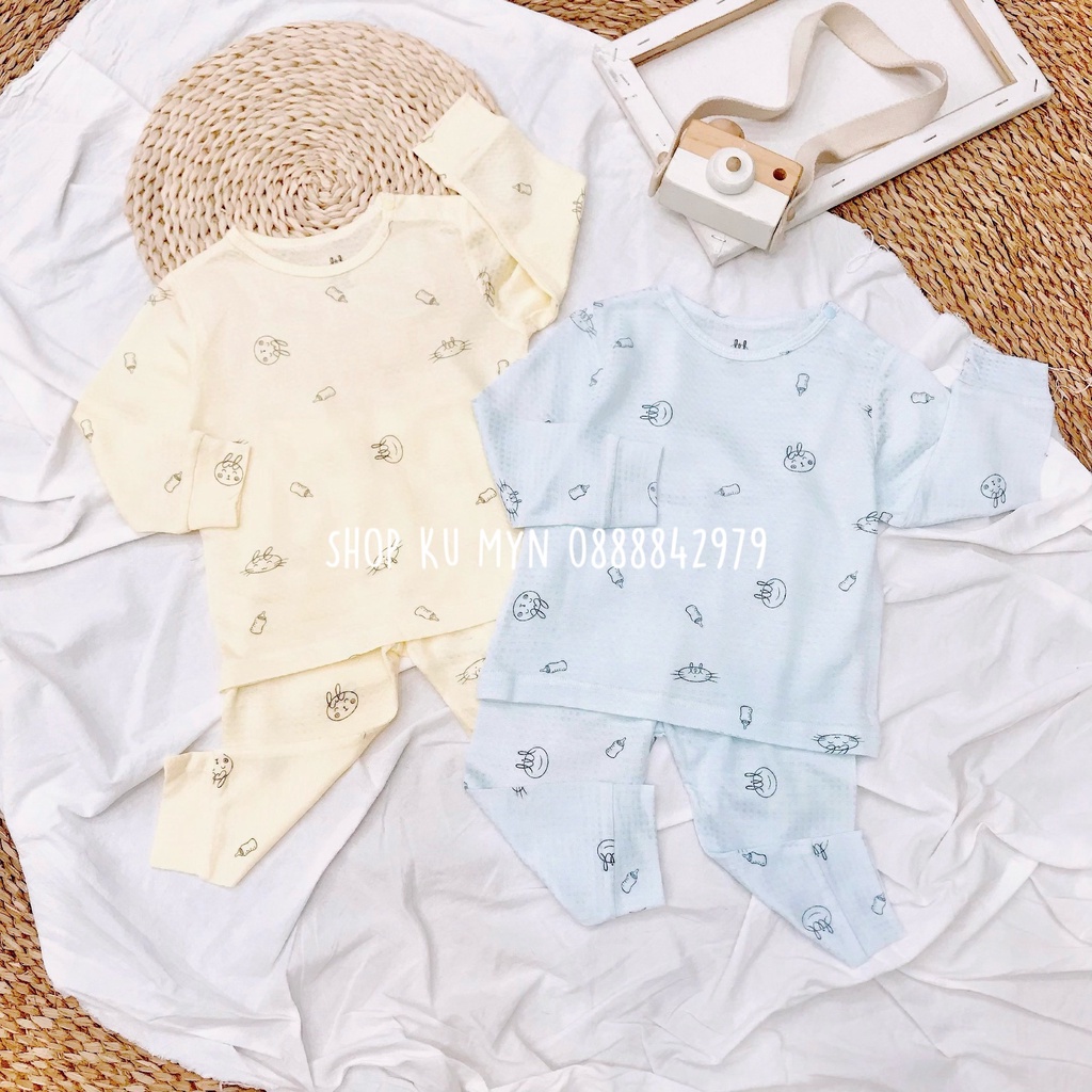 Bộ dài tay cho bé gái và bé trai chất vải cotton in hình dễ thương LiL
