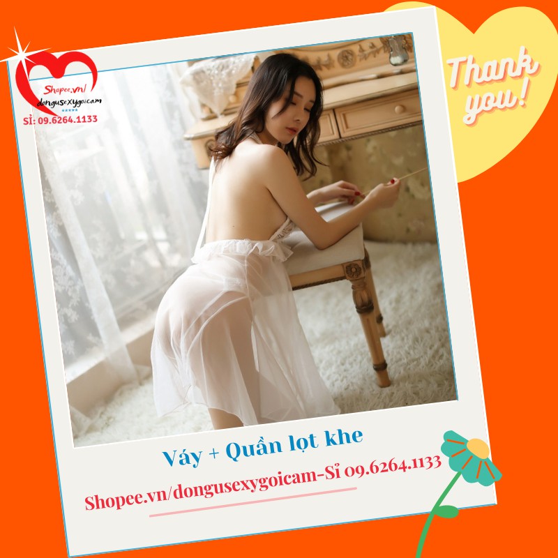 Váy Ngủ 2 Dây Sexy Nữ Dễ Thương Gợi Cảm Xuyên Thấu Kèm Quần Lót Lọt Khe Sexy Màu Trắng Bigsize Giá Rẻ | BigBuy360 - bigbuy360.vn