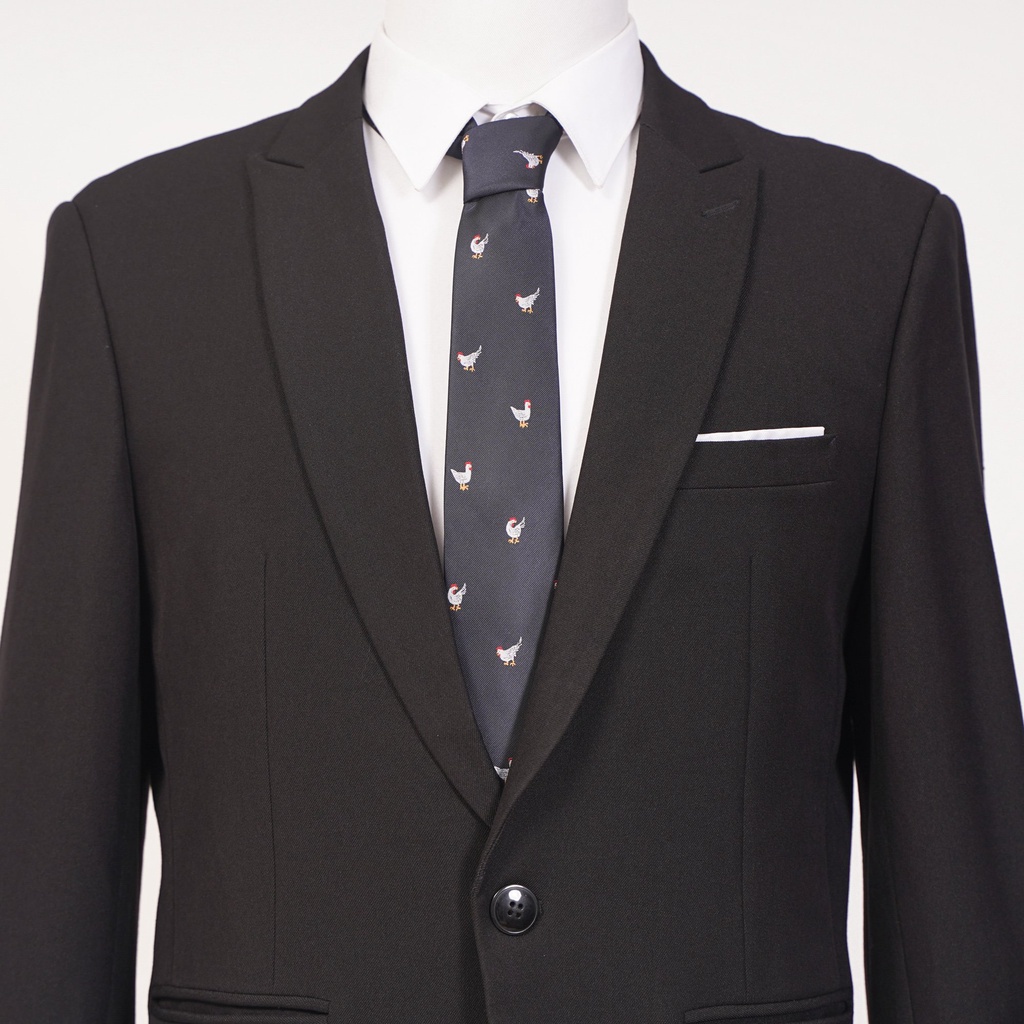Áo vest nam đen cổ điển 1 khuy 2 túi công sở chất liệu cao cấp dày dặn The Suits House
