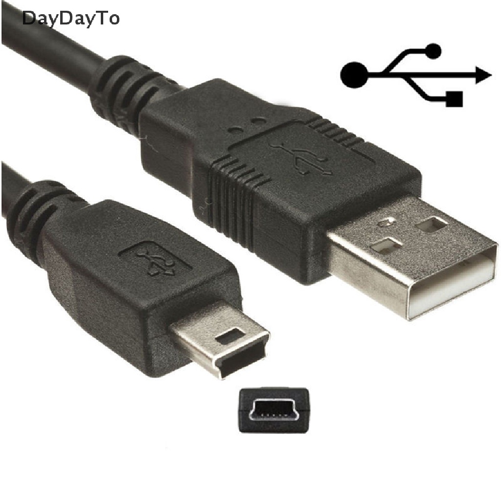 Dây cáp sạc dữ liệu USB 2.0 màu đen dài 1.8M 5-Pin cho tay cầm chơi game không dây Ps3