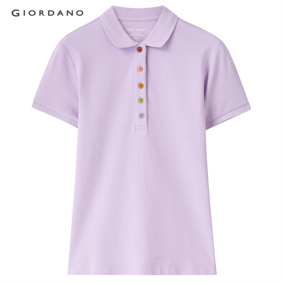 Áo Thun Polo Giordano 05311388 Mỏng Co Giãn Với Nút Màu Cầu Vồng Cho Nữ | BigBuy360 - bigbuy360.vn