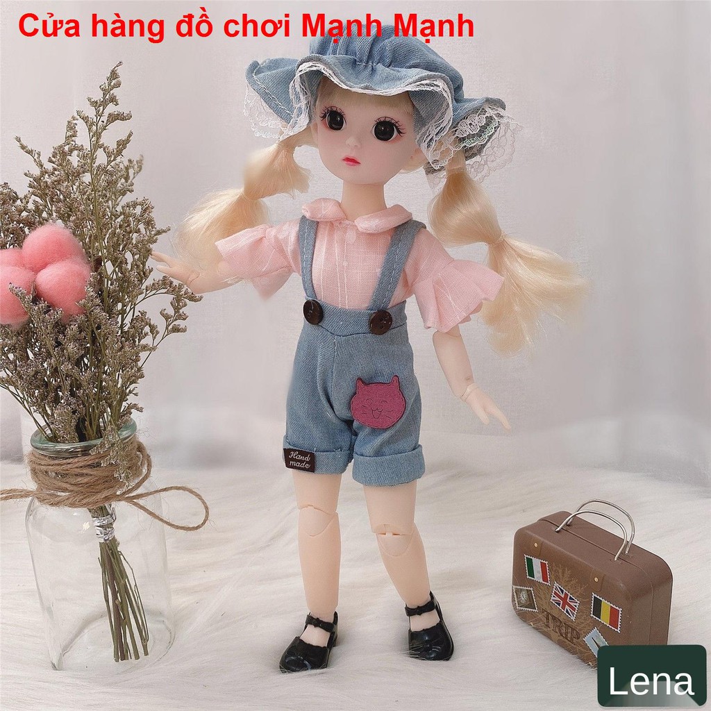 bé dễ thương 30 cm Barbie bộ công chúa nhỏ 3D mắt 22 khớp 6 điểm bjd net búp bê màu đỏ trẻ em   đồ chơi