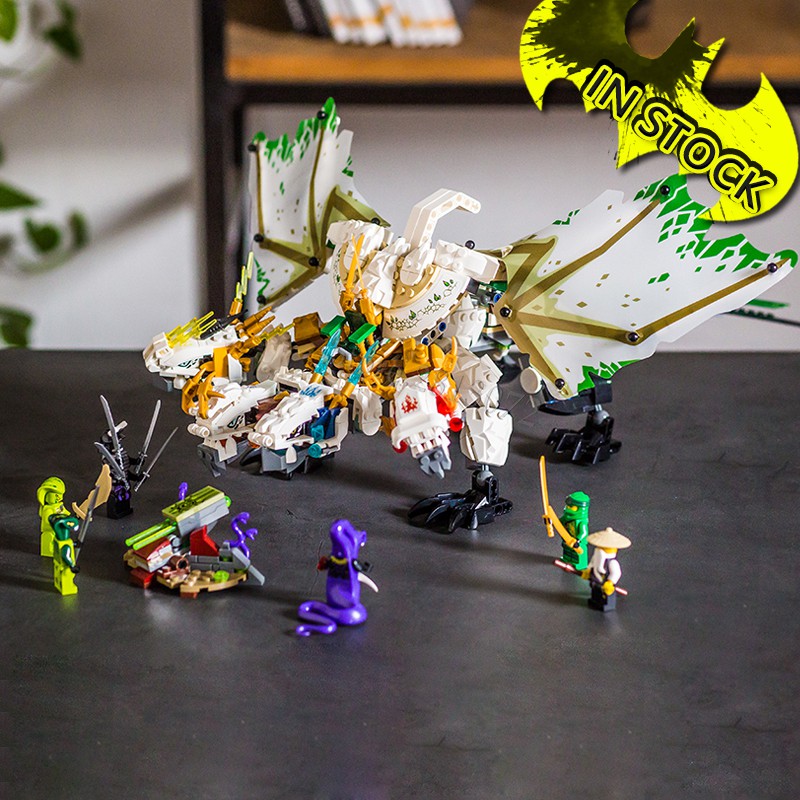 Mẫu Lắp Ráp Rồng 4 Đầu Xanh Trắng Ninjago 06099 Bela 11164 ZM82201