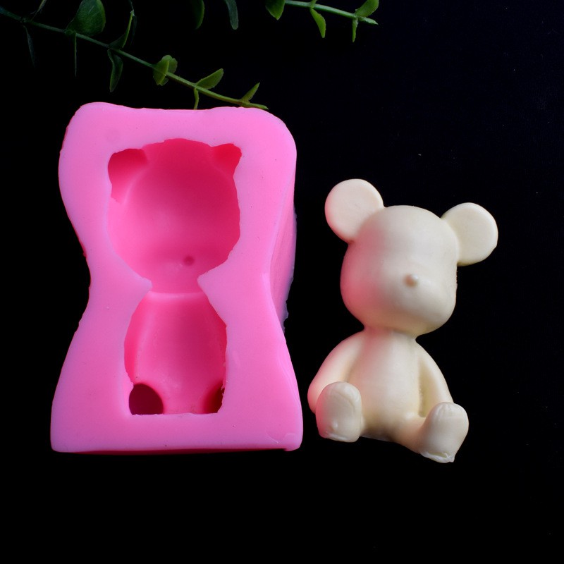 Khuôn Silicone Tạo Hình Làm Bánh Kẹo Hình Chú Gấu 3D DIY