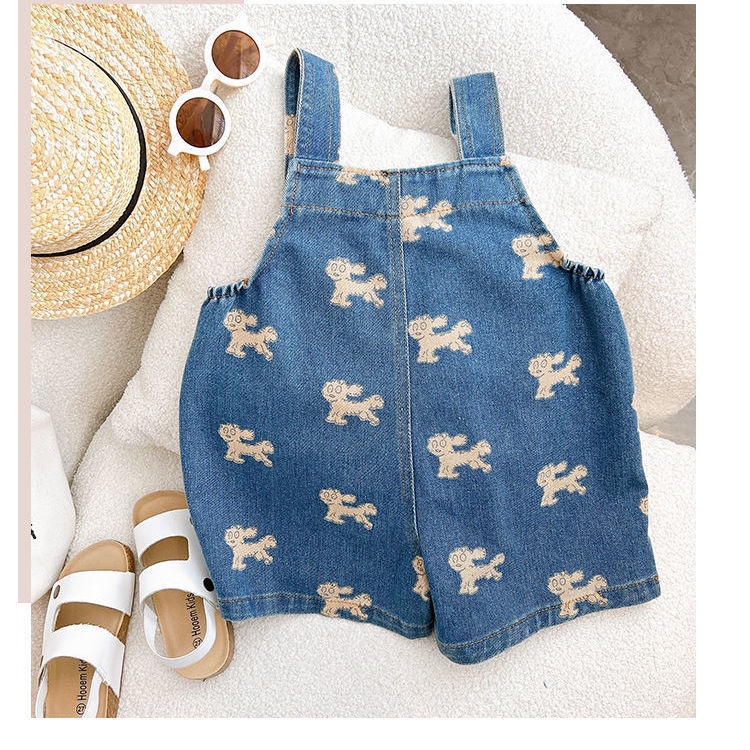 Set Đồ Mùa Hè Hai Món Gồm Áo Denim Và Quần Ngắn Phong Cách Hàn Quốc Hợp Thời Trang Cho Bé Trai / Gái 5 Tuổi