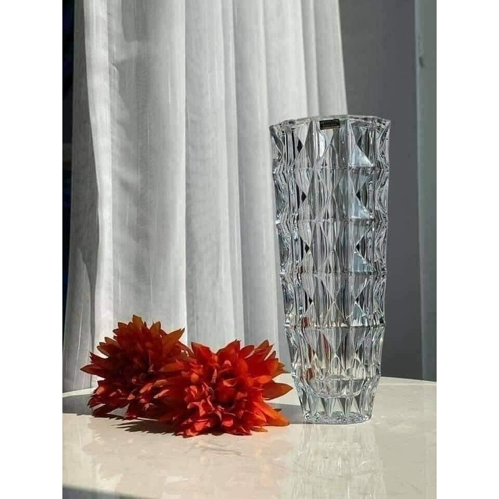 BÌNH HOA PHA LÊ 33cm BOHEMIA DIAMOND - ĐỈNH CAO XA HOA, SANG TRỌNG - PHA LÊ TIỆP KHẮC