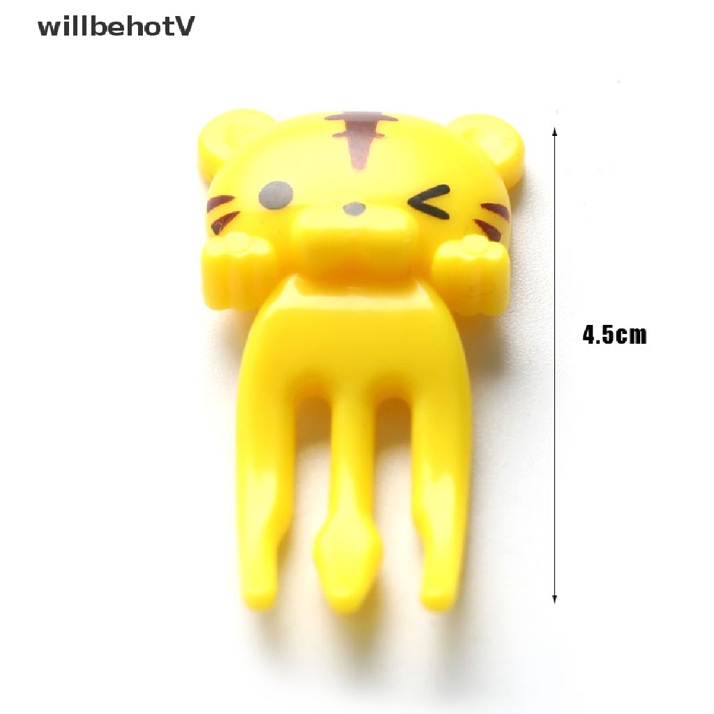 Set 8 Nĩa Ăn Trái Cây / Tráng Miệng Hình Động Vật Hoạt Hình Mini Cho Trẻ Em