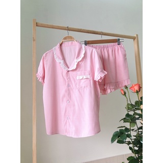 Đồ Ngủ Pijama ♥️ Lụa Đũi Tơ Cao Cấp ♥️ Tay Cộc Quần Đùi