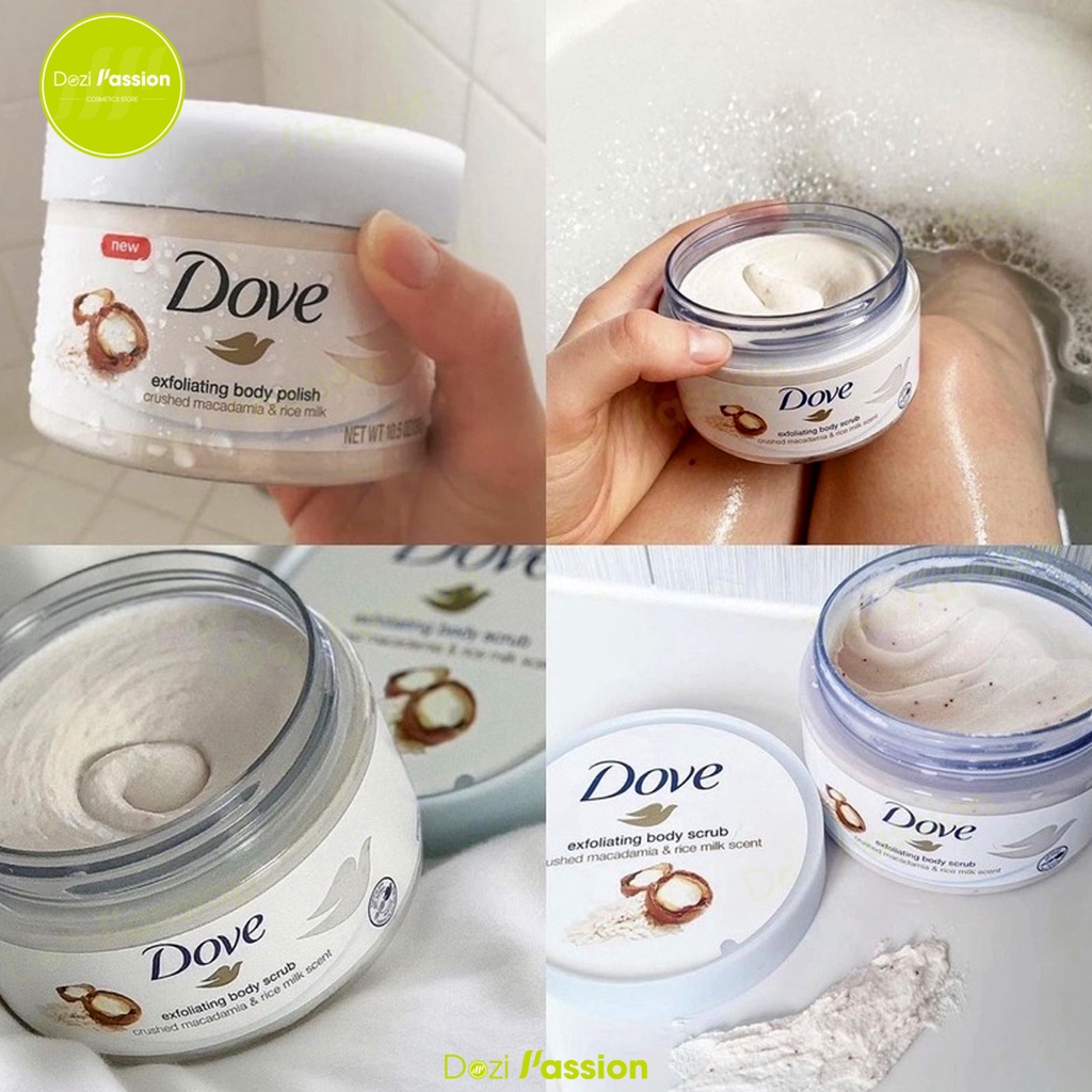 [BẢN MỸ] Tẩy Tế Bào Chết Dove Toàn Thân, Dưỡng Ẩm, Dưỡng Trắng, Làm Mịn Da - Dove Exfoliating Body Polish 298g