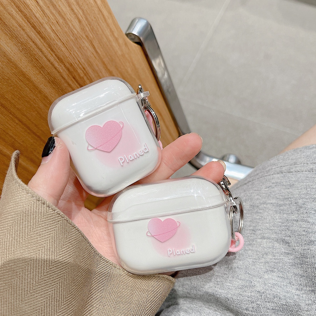 Vỏ Bảo Vệ Hộp Sạc Tai Nghe airpods 1 2 Pro 3rd Generation Pro 1/2 Trong Suốt Chống Sốc Họa Tiết Hoạt Hình Kèm Dây Đeo Kiểu Nhật Hàn