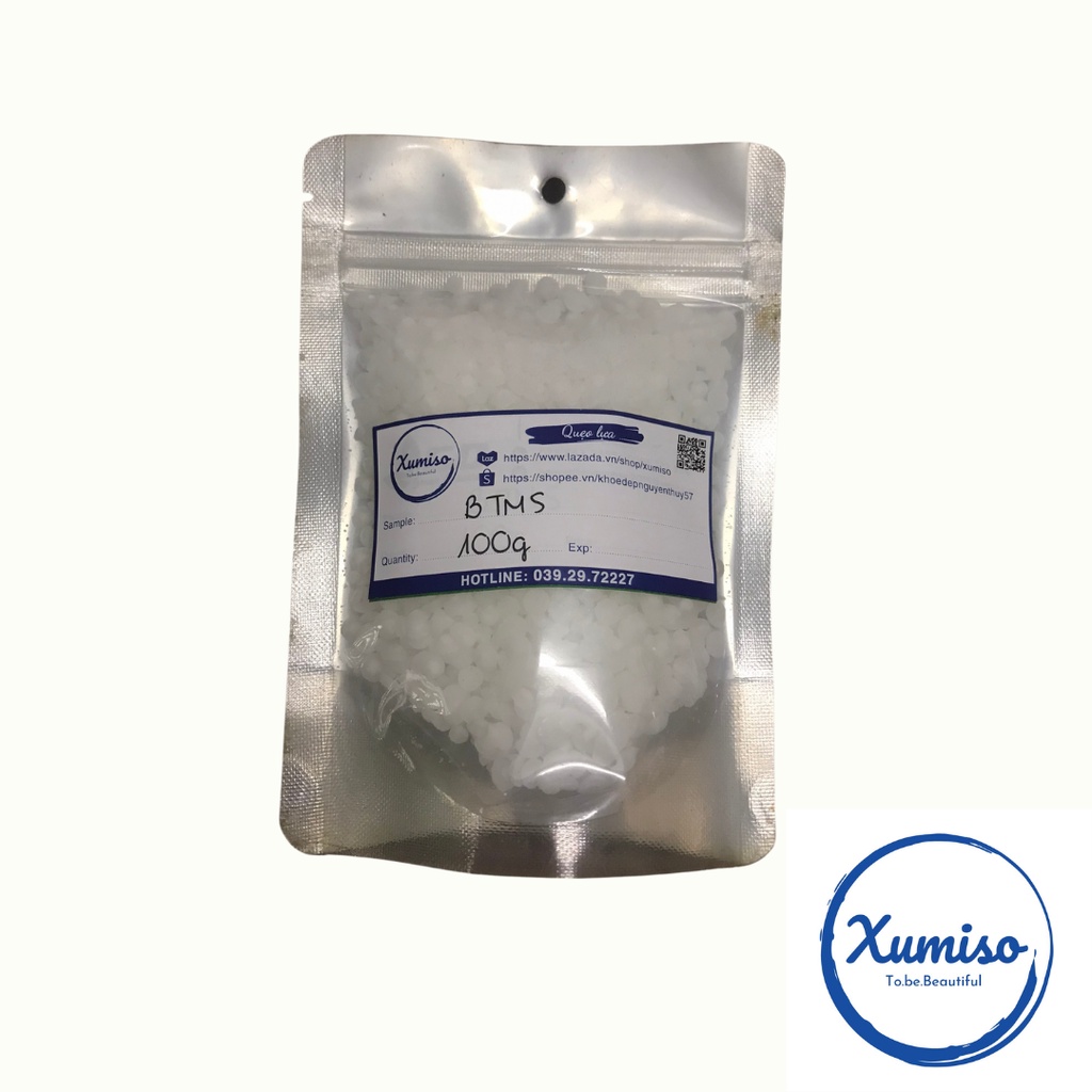 BTMS 50 - sáp nhũ hóa dầu xả - nguyên liệu mỹ phẩm 100G