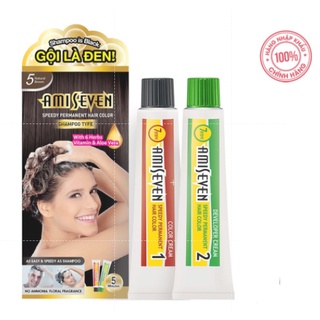 Nhuộm Phủ Bạc Dược Thảo dạng gội Số 5 Nâu tự nhiên - Hương Hoa Quả (60g+60g) Hàn Quốc