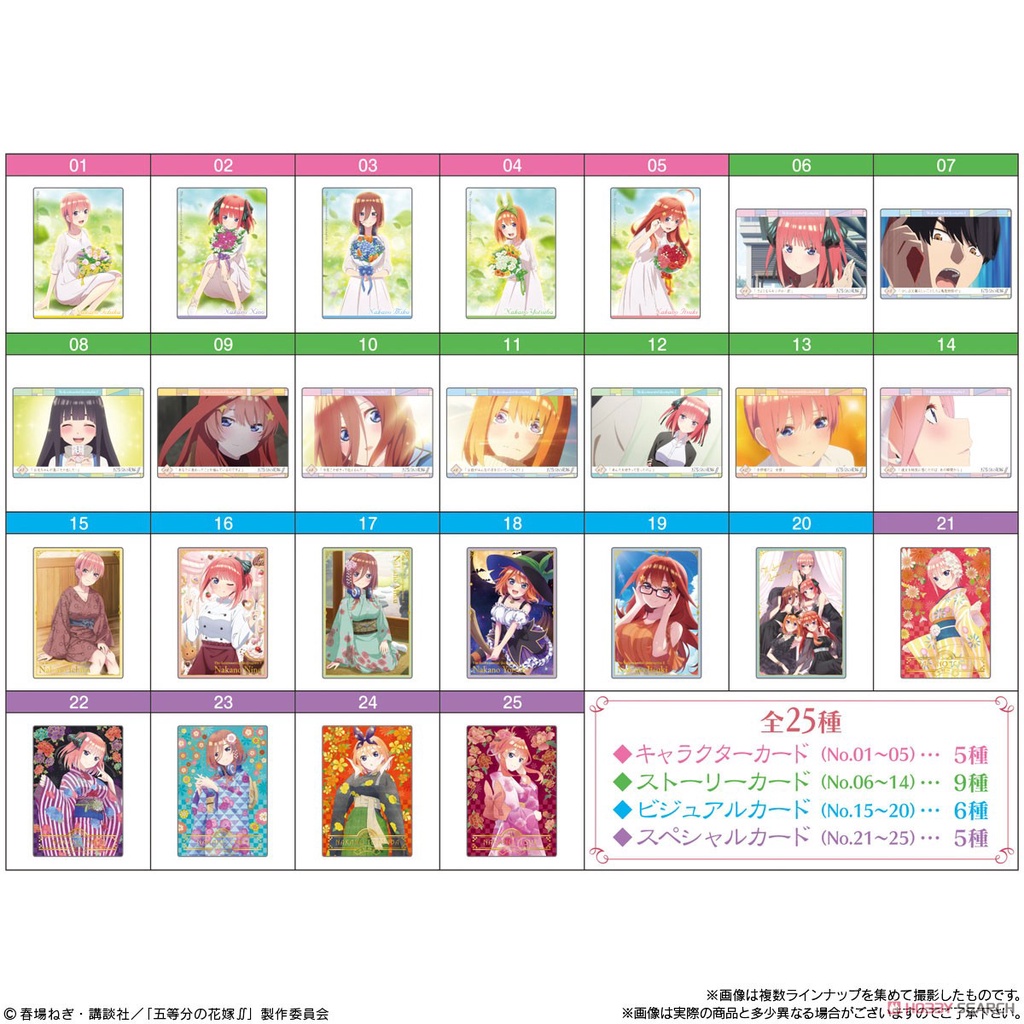Card bánh nhân phẩm -Gotoubun - 5 nàng dâu -Volume 3- 1 wafer và 1 card random- HSD 4/2023