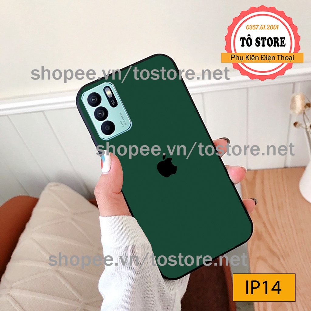 🎁QUÀ TẶNG KÈM🎁 Ốp lưng Oppo Reno 6 / Reno 6Z 5G giả lưng iphone, chất liệu kính cường lực cao cấp
