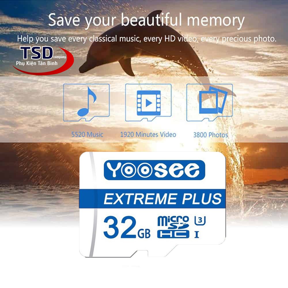 Thẻ Nhớ Microsdxc 32GB YOOSEE Extreme Plus UHS-I U3 4K R90MB/S W40MB/S Chính Hãng