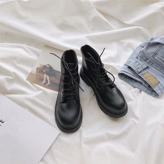 CÓ SẴN [Freeship] [ HÀNG LOẠI 1] Boot buộc dây đế bằng mũi tròn da mềm đẹp độ bền cao đi êm chân kèm ảnh thật bốt nữ | BigBuy360 - bigbuy360.vn