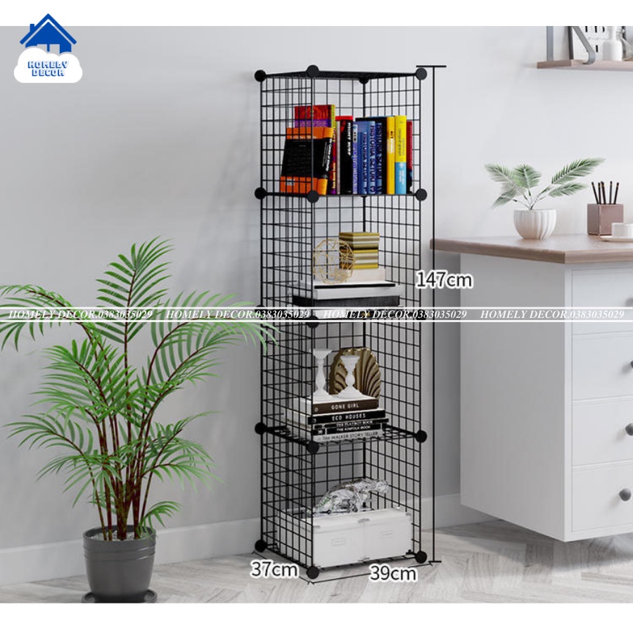 TẶNG CHỐT TỦ LƯỚI SẮT THÉP 4 Ô ĐỂ ĐỒ TIỆN DỤNG, ĐA NĂNG