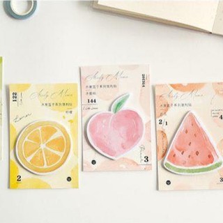 Giấy ghi chú hình trái cây sticker note giấy note trái cây 4 màu xinh xắn - Bò Sữa Shop