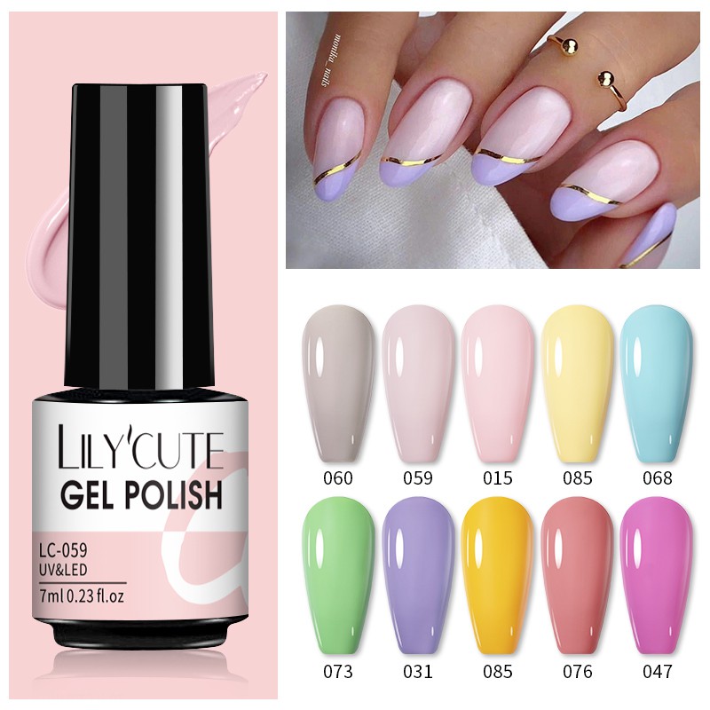 Set 10 gel sơn móng tay UR SUGAR màu sắc khác nhau tùy chọn thời trang 7ml