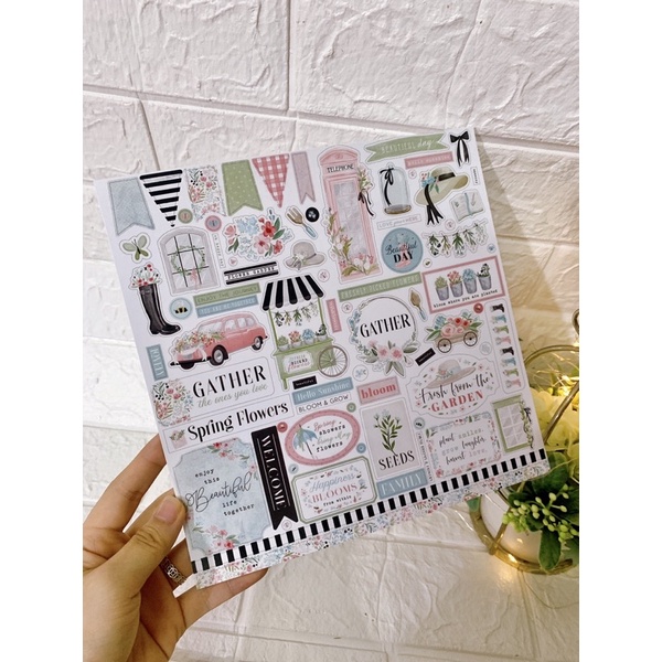 Sticker theo tờ trang trí love box , khung ảnh 3D ,Scrapbook chủ đề Happy và Happy Brithday không dán decal