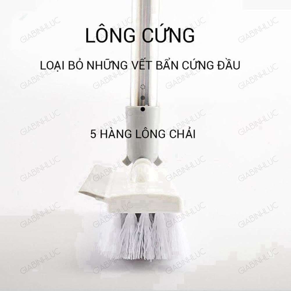 [Nhập Khẩu - Loại 1] Cây chổi lau quét chà gạt nước sàn nhà thông minh phòng tắm 2 đầu đa năng cán inox 3 mức chiều dài