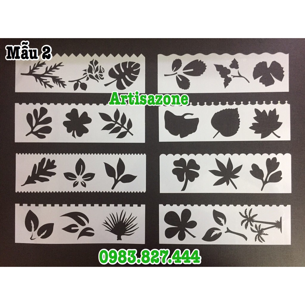 Pet Stencil - Khuôn hình trang trí, tạo viền - Bộ 08 chiếc