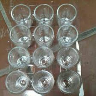 BỘ 12 LY THỦY TINH HẠT MÍT