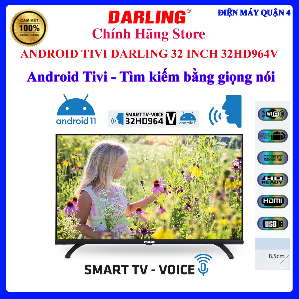 Smart Voice Tivi Darling 32 inch HD 32HD964V Android 11
