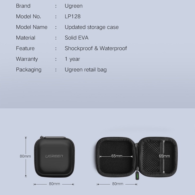 Ugreen Túi Đựng Tai Nghe Không Dây Kết Nối Bluetooth Airpods