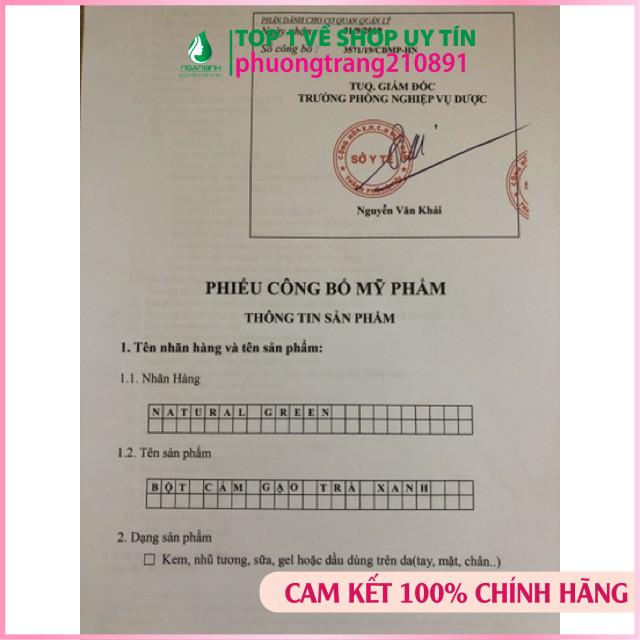 Bột cám gạo trà xanh cô gái đắp mặt,rửa mặt và tắm trắng body chính hãng