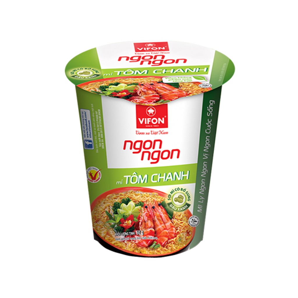 Mì tôm Vifon Ngon Ngon ly 60g