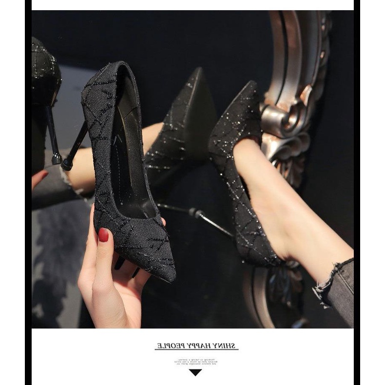 Giày cao gót mũi nhọn độc đáo thời trang mùa thu cho nữ 2021